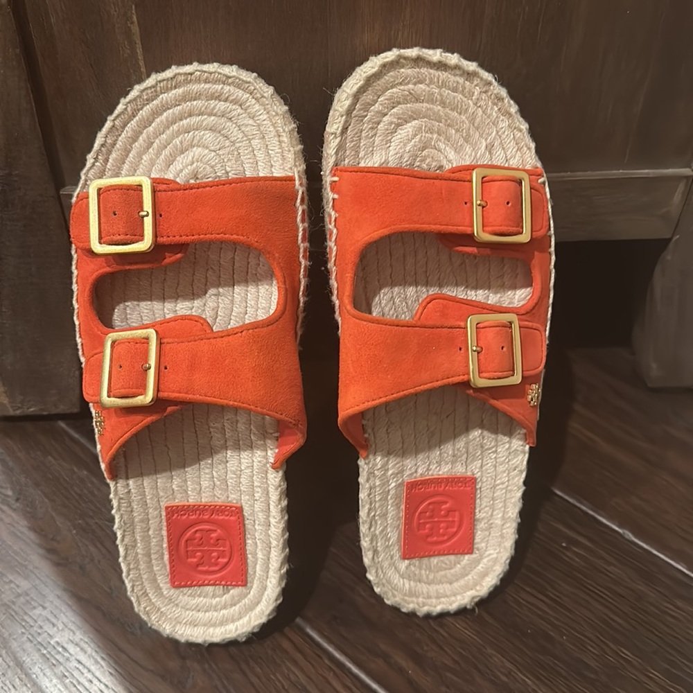 NWOT Tory Burch Two-Band Suede Espadrilles Flat